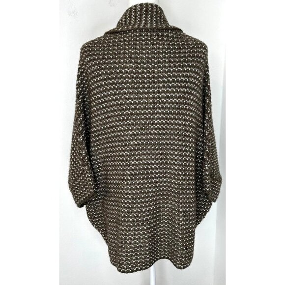 Lineamaglia Wool Alpaca Dolman Open Front Cardigan Women Size Medium Brown Italy - Picture 4 of 9
